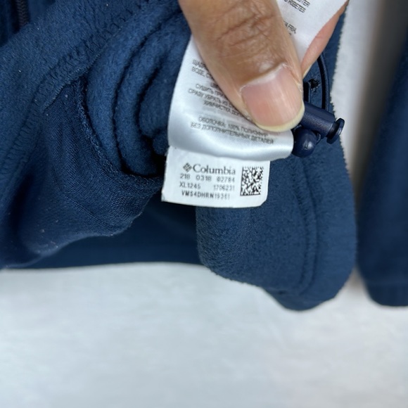 Columbia Men’s Zippered Fleece Jacket Navy Size Large - Picture 5 of 9